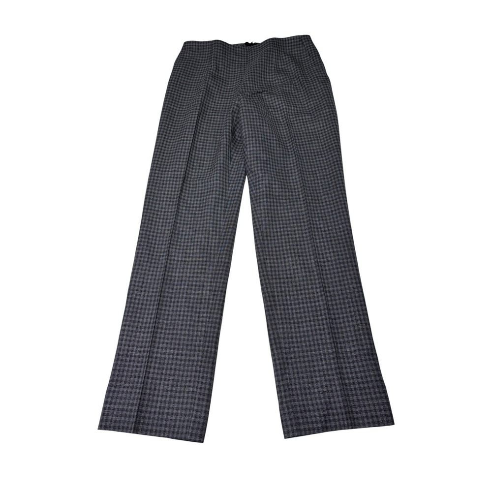 Marlowe Made Italy Grey Micro Check High Waist Straight Leg Pants Womens W27 L28